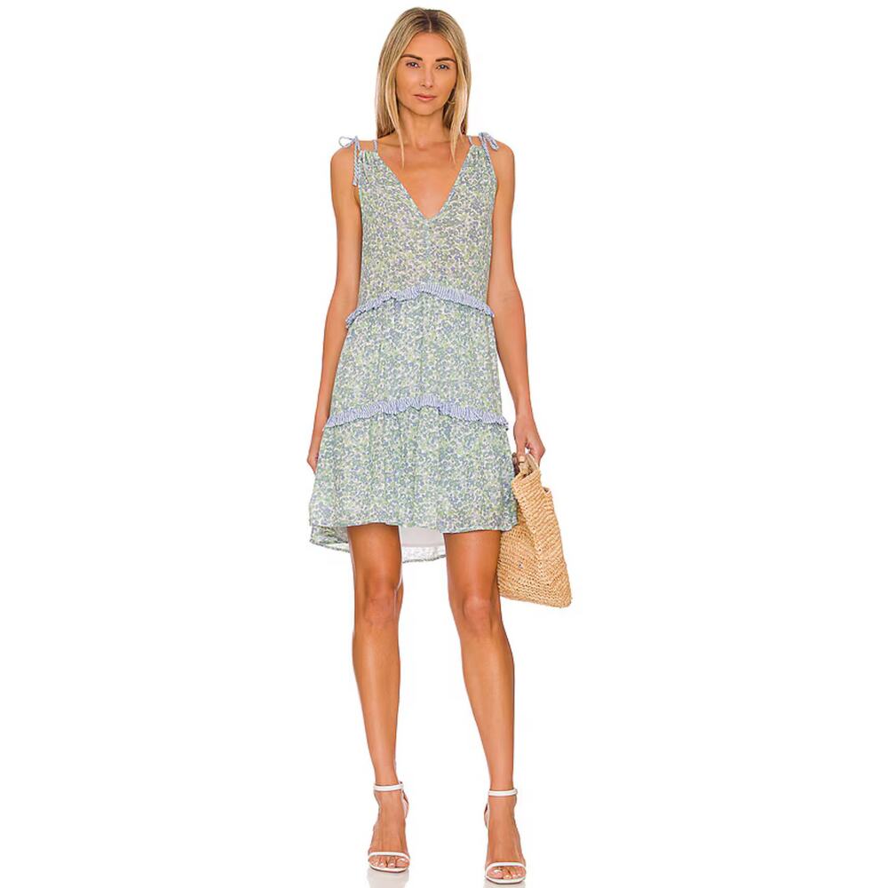 Rails Janelle blue green wildflower mix mini‎ dress size Small